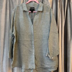 Tahari Soft Green Button-Up Shirt